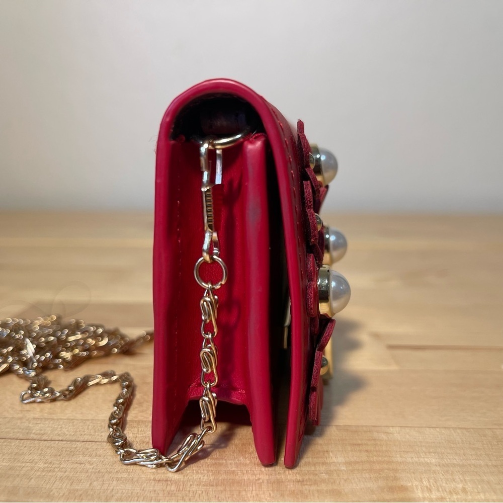 ZAC Zac Posen Eartha Leather Card Case Mini Crossbody Wallet on Chain - Picture 2 of 13